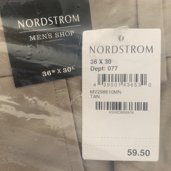 NWT Nordstrom men’s shop Khaki pants size 36x30 - Picture 2 of 2